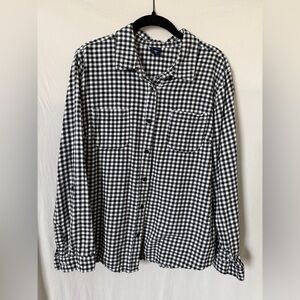 Basic Editions Black and White Checkered Women's Shirt
